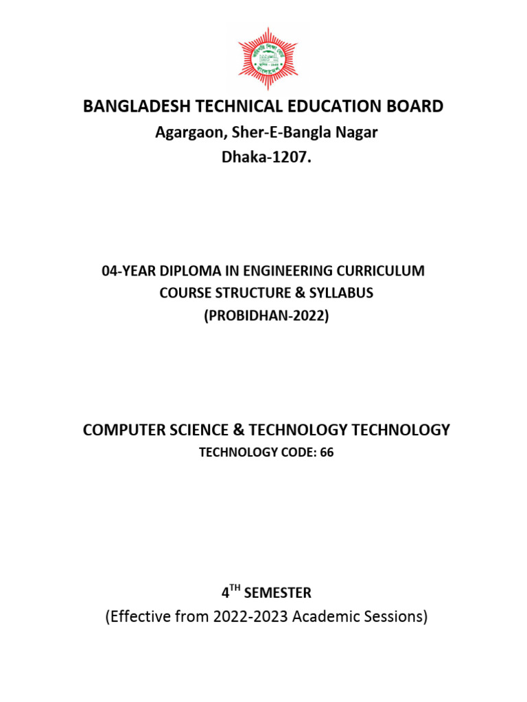 Bangladesh Diploma In Computer Science Curriculum Pdf Method