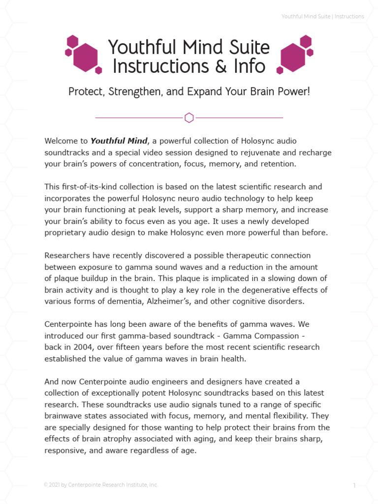 YM Youthful Mind Instructions Final Compressed | PDF | Self-Improvement ...