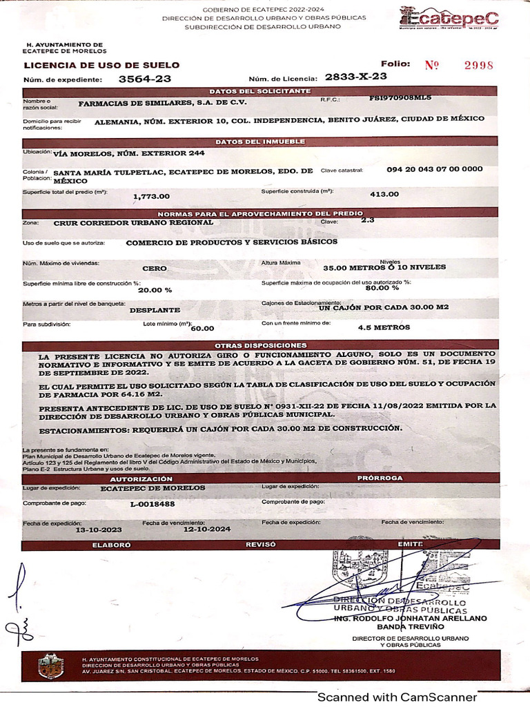 Lic Uso De Suelo 2023 Ecatepec 3 Pdf