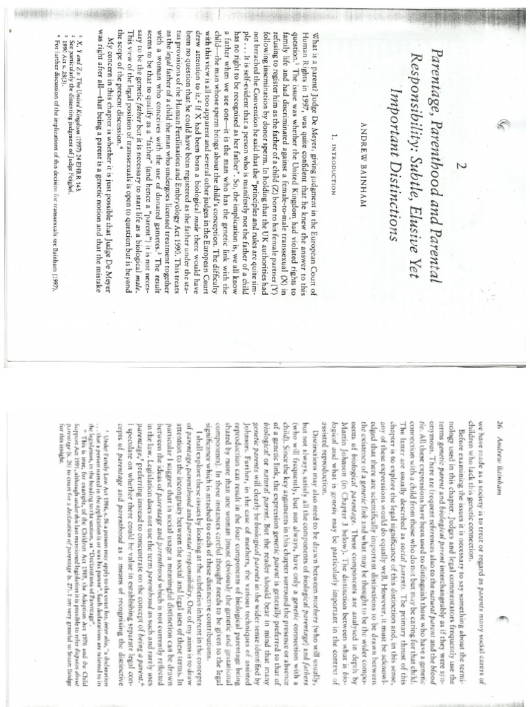 What Is A Parent Bainham | PDF