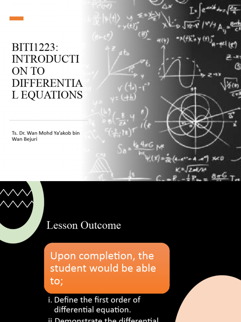 Lecture - 7 Intro To Differential Equations | PDF | Ordinary ...