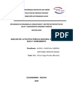 Analisis de La Politica Publica Nacional en El Sector Agua y Saneamiento