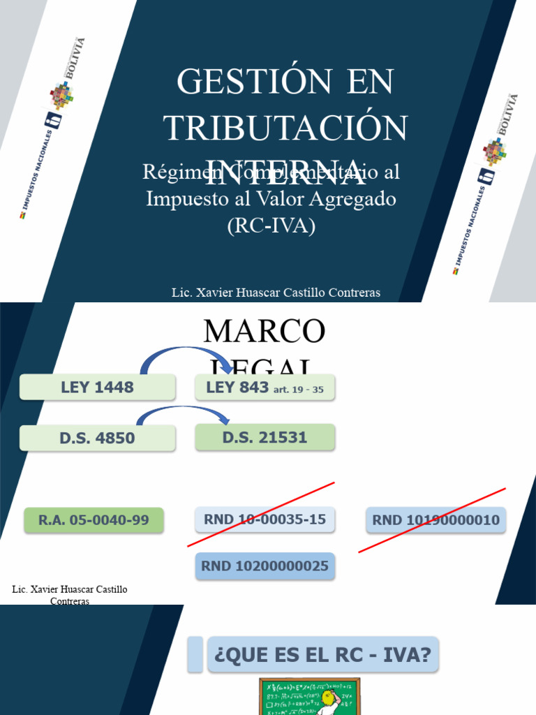 Régimen Complementario al IVA en Bolivia | PDF | Impuestos | Impuesto ...