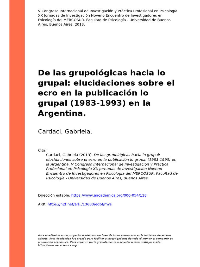 Ecro Lo Grupal | PDF | Verdad | Sicología