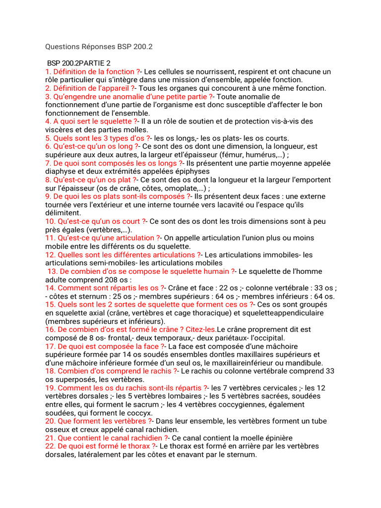 Questions Réponses BSP 200.2 | PDF
