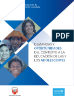 Demandas y Oportunidades Del Contexto A La Educación de Las y Los Adolescentes La Educación Secundaria y Las Adolescencias en El Perú