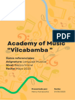 Academy of Music "Vilcabamba ": Datos Referenciales: Asignatura: Lenguaje Musical Nivel: Básico/Inicial Fecha: Mayo 2023