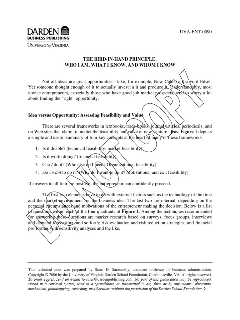 Bird in Hand Principle Download Free PDF Entrepreneurship Motivation