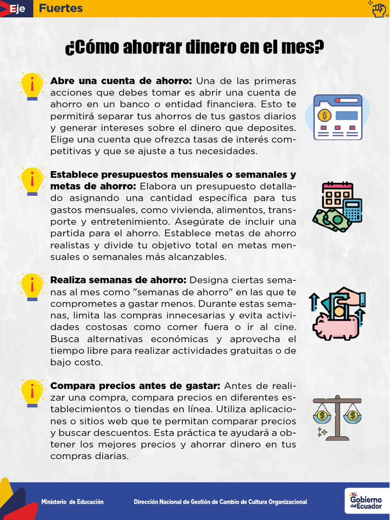 Estrategias para Ahorrar Dinero Mensualmente | PDF | Presupuesto | Ahorro