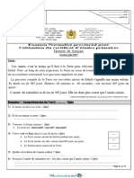 Examen Provincial 6primaire FR Tanger Tetouan Al Hoceima Modiria Ouazzane 2017