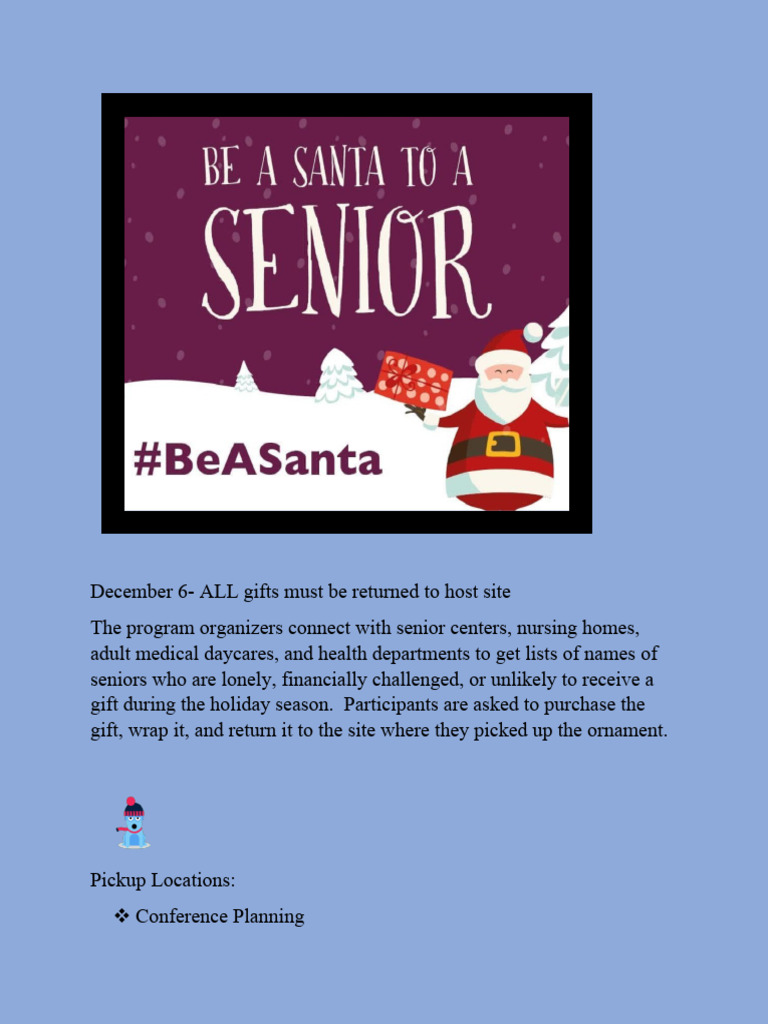 Be A Santa To A Senior PDF