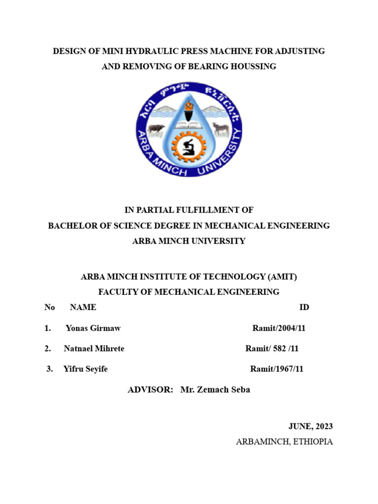 Design of Mini Hydraulic Press Machine (2) Hy PDF Metals