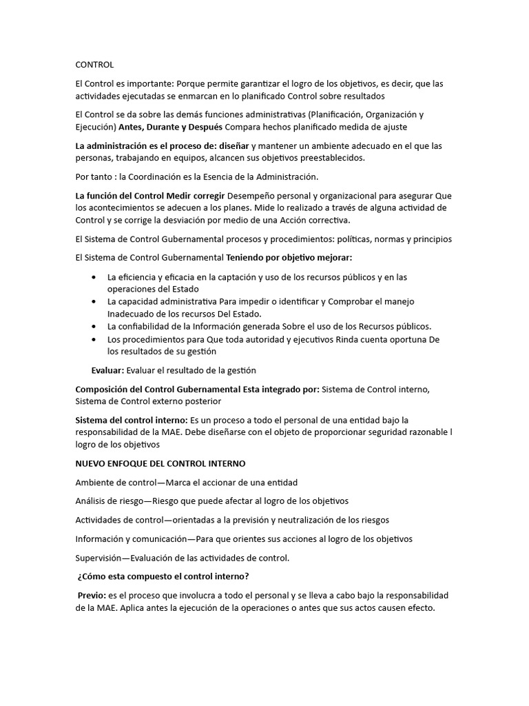 Importancia del Control Gubernamental | PDF | Finanzas y dinero