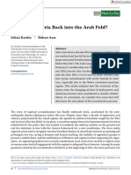 Middle East Policy - 2023 - Kardas - What Drove Syria Back Into The Arab Fold