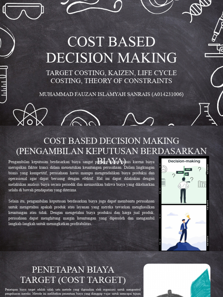 Cost Based Decision Making Target Costing Kaizen Life Cycle Costing