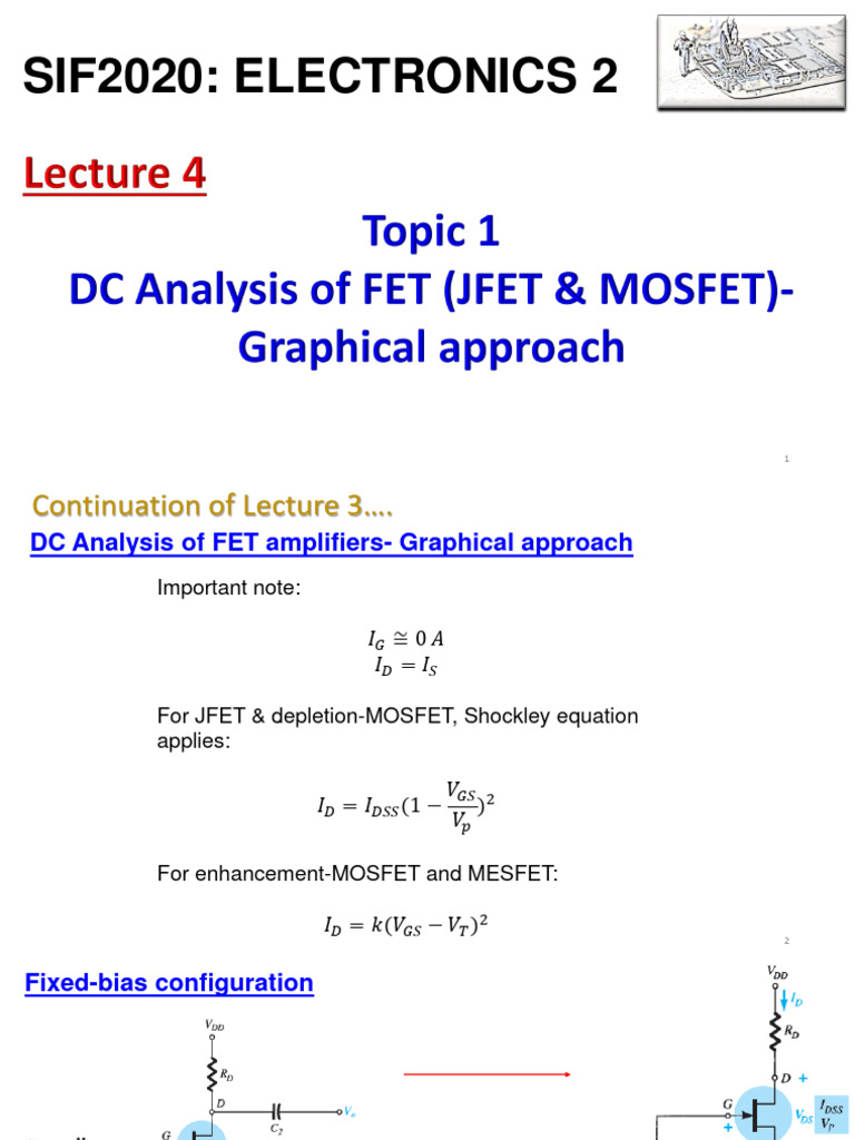 Lecture 4 DC Analysis of JFET PDF Electrical Network Field Effect