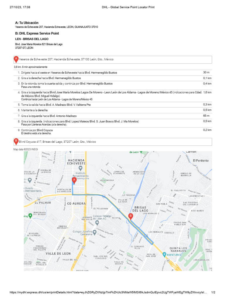Punto de Servicio DHL Brisas del Lago | PDF | Derecho
