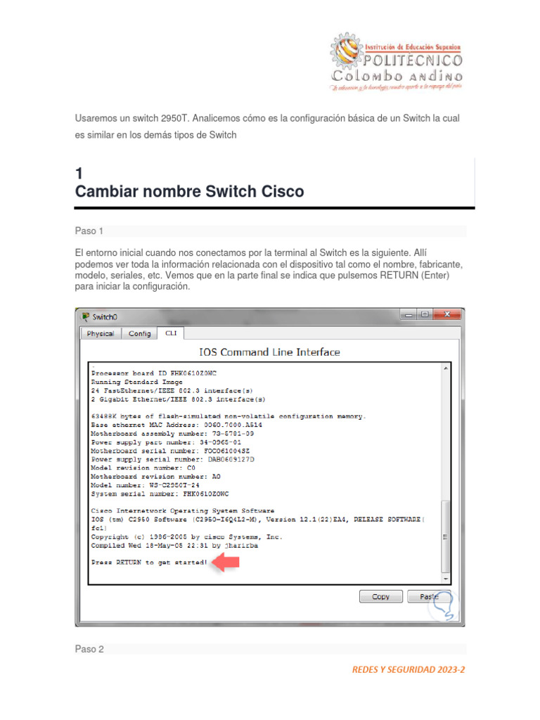 Switch - Redes y Seguridad | PDF | Contraseña | Conmutador de red