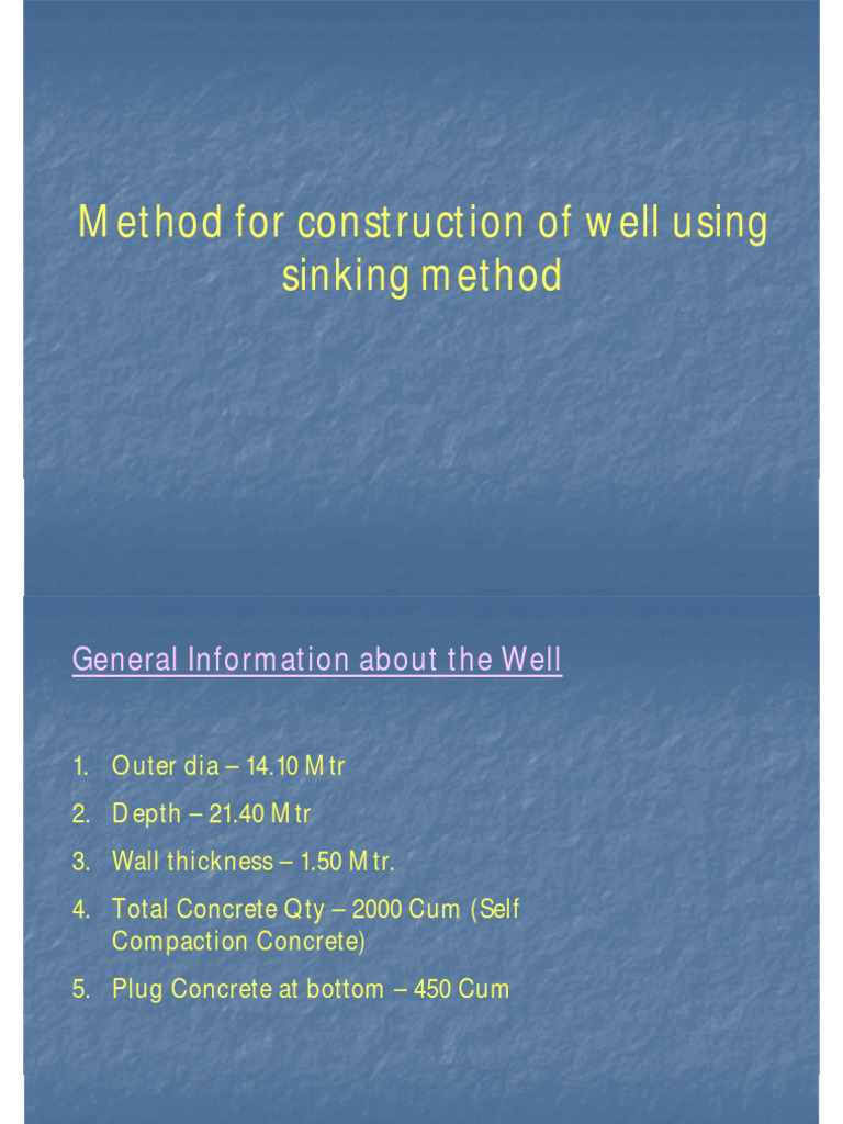 Well Sinking Methodology and Process | PDF | Technology & Engineering