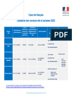 Calendrier Cours Ete Et Automne 2023