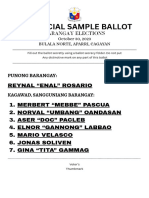 Unofficial Sample Ballot