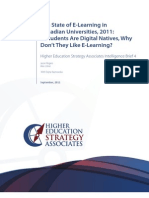 The State of E-Learning in Canadian Universities, 2011: If Students Are Digital Natives, Why Don't They Like E-Learning?