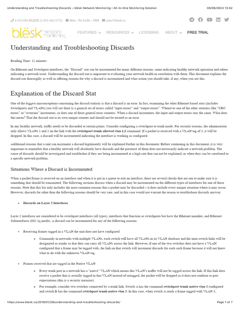 Troubleshooting Network Discards Guide | PDF | Computer Network ...