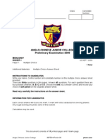 H1 Bio Prelim P1 2009