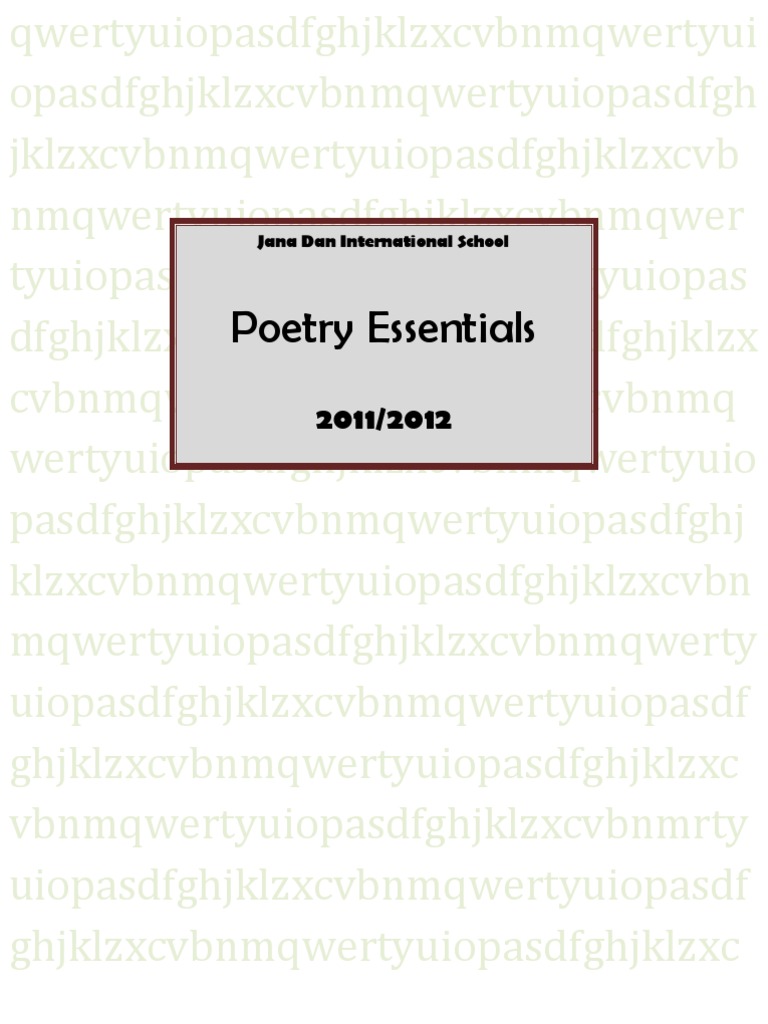Poetry Essentials | PDF | Foreign Language Studies