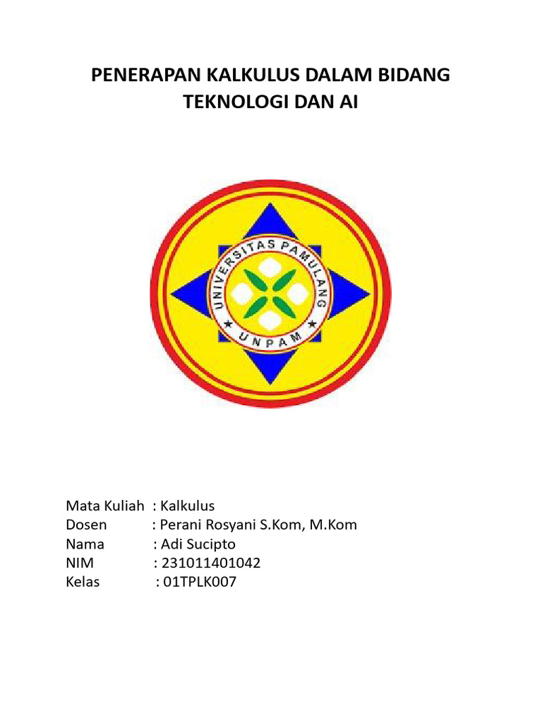 Penerapan kalkulus dalam bidang teknologi dan ai pdf
