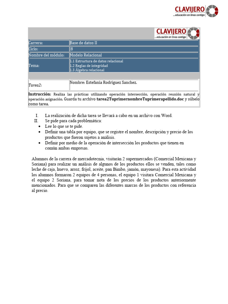 Bases De Datos 2 Tarea 2 Pdf Bases De Datos