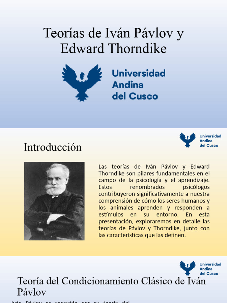 Teorías de Pavlov y Thorndike en Psicología | PDF | Aprendizaje | Sicología