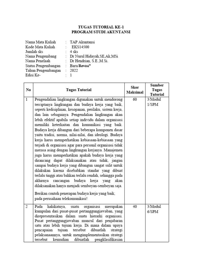 Panduan Tugas Akhir Akuntansi UT | PDF