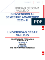 Universidad Céscar Vallejo: Bienvenidos Al Semestre Académico 2023 - II