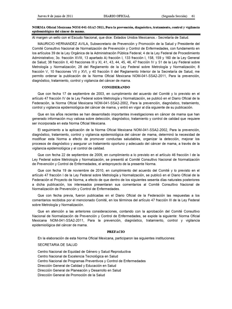 Nom 041 Ssa2 2011 | PDF