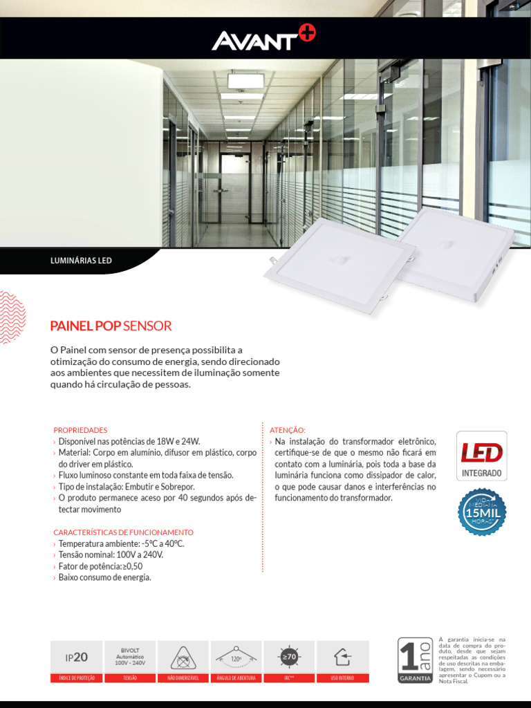 Ficha Tecnica Painel Pop Sensor | PDF | Engenharia Elétrica | Ciências ...