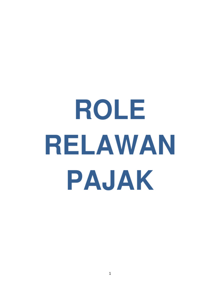 Panduan Relawan Pajak Renjani | PDF | Pengelolaan Keuangan & Uang