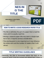 Research Writing Guidelines