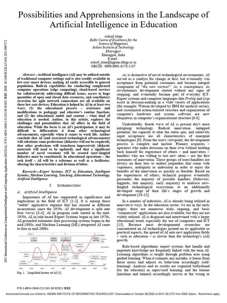 Possibilities and Apprehensions in The Landscape of Artificial ...
