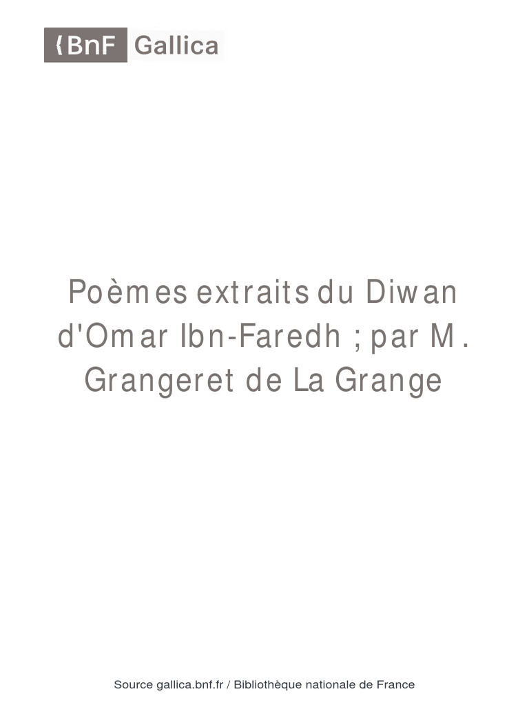 Poèmes d'Omar Ibn-Faredh | PDF | Âme