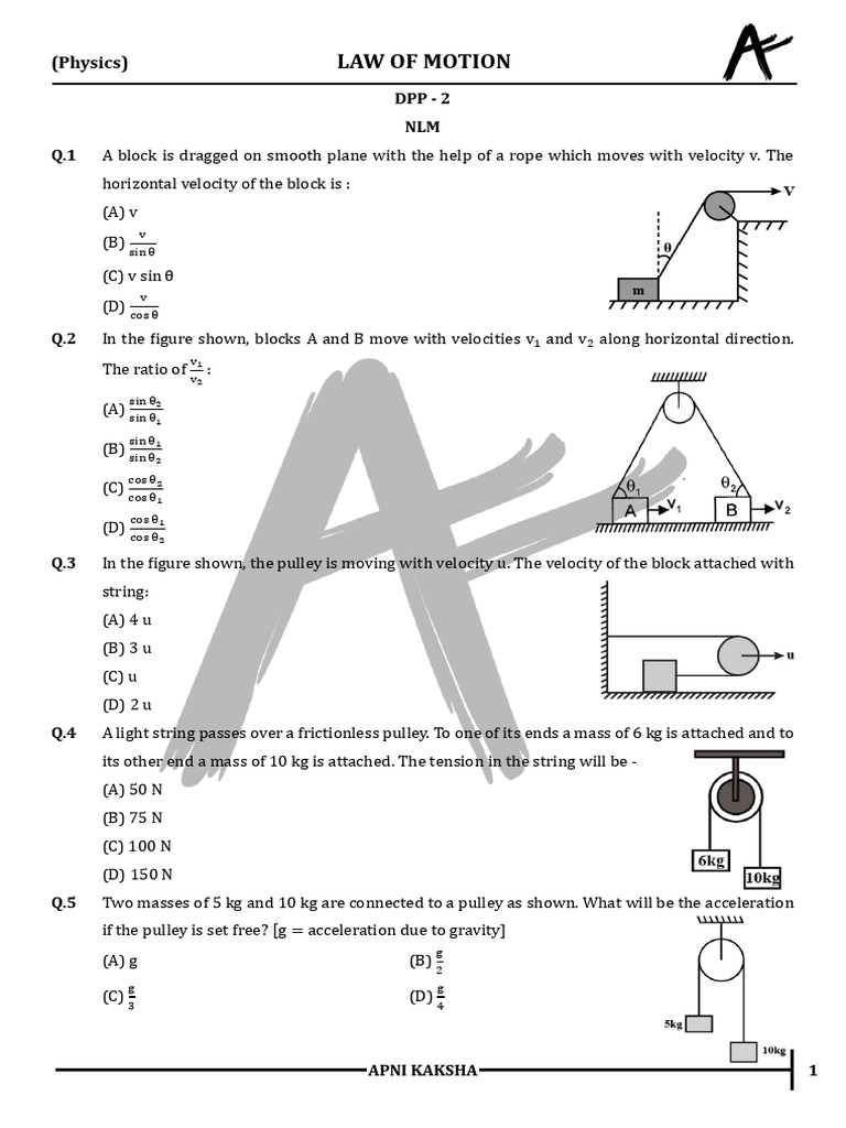 DPP - 02 - Laws of Motion | PDF