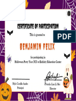 Certificate Haloween Benji