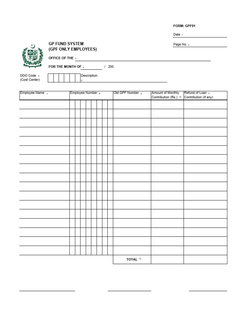 Gpf form pdf