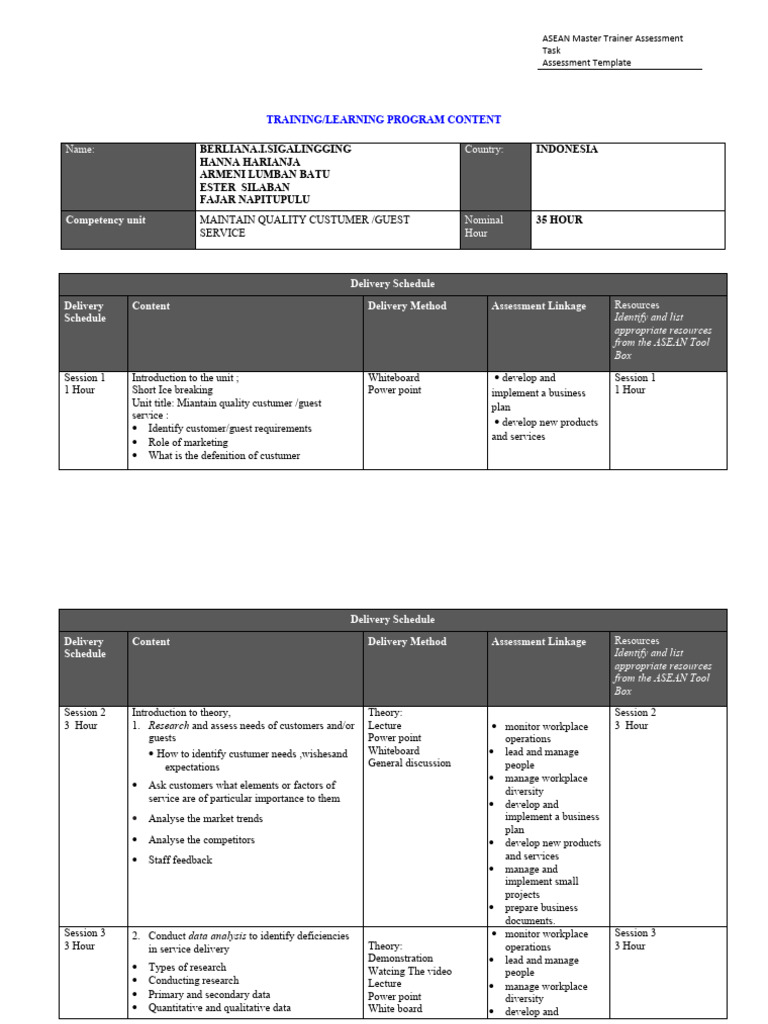 Training Program Kelompok 1 | PDF