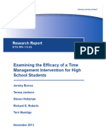 Ets Research Report Series - 2014 - Burrus - Examining The Efficacy of A Time Management Intervention For High School