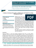 A Study On Customers Perception On Effectiveness of Freight Forwarding Management System