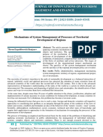 Mechanisms of System Management of Processes of Territorial Development of Regions