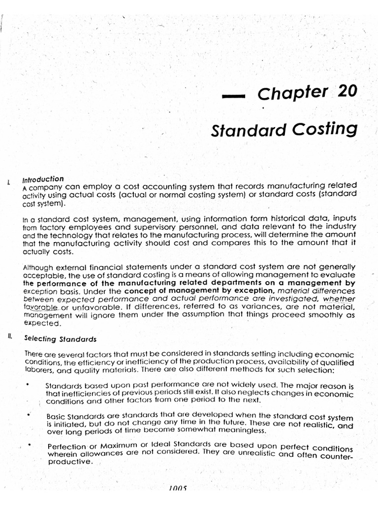 Standard Costing Notes Pdf