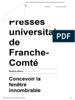 Dedans Dehors - Concevoir La Fenêtre Innombrable - Presses Universitaires de Franche-Comté