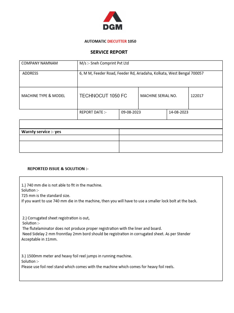 New Installation Report-1 | PDF | Mechanical Engineering | Equipment